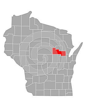 Map of Shawano in Wisconsin photo