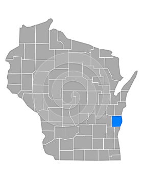 Map of Sheboygan in Wisconsin