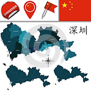 Map of Shenzhen with Divisions