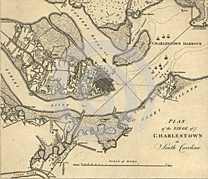 Map of the Siege of Charleston, South Carolina,