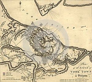 Map of the Siege of Yorktown, Virginia, 1781,