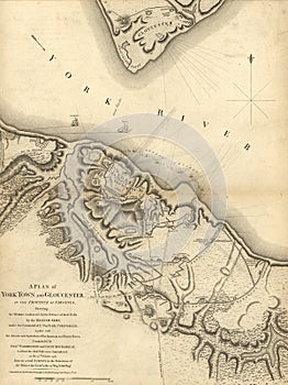 Map of the Siege of Yorktown, Virginia, 1781,