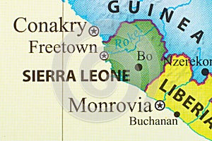 Map of Sierra Leone and its surrounding countries