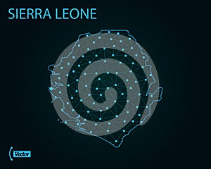 Map of Sierra Leone. Vector illustration. World map