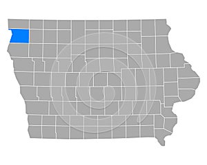 Map of Sioux in Iowa
