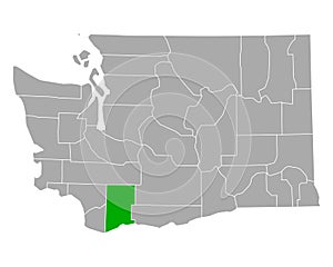 Map of Skamania in Washington