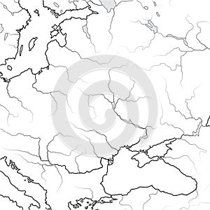 Map of The SLAVIC & BALTIC Lands: UkraÃÂ¯ne, Lithuania, Poland, Czechia, Croatia, Romania, Hungary. Geographic chart. photo