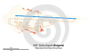 Map of Sofia Airport. IATA-code SOF photo
