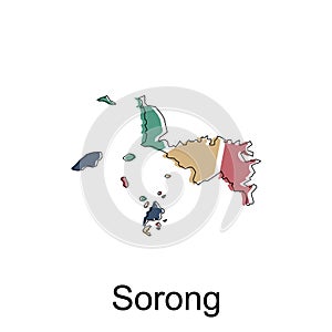 Map of Sorong illustration design