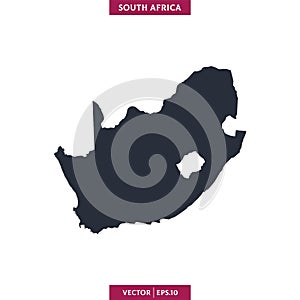 South Africa Map. High detailed map vector in white background.