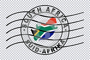 Map of South Africa, Postal Passport Stamp, Travel Stamp