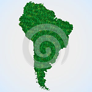 Map South America from grass