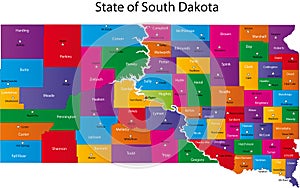 Map of South Dakota state