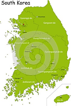 Map of South Korea photo