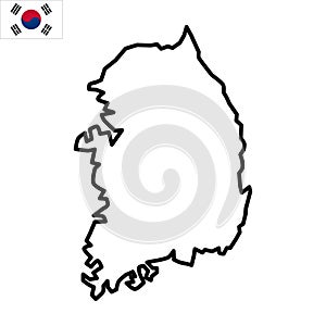 Map of South Korea vector illustration - Hand made drawing of South Korean borders
