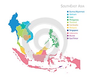 Map of Southeast Asia photo