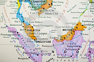 Map of southern part of Southeast Asia