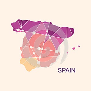 Map of Spain. Concept of travel and geography.