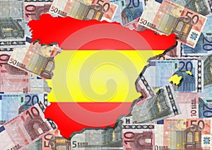 Map of Spain With Euros