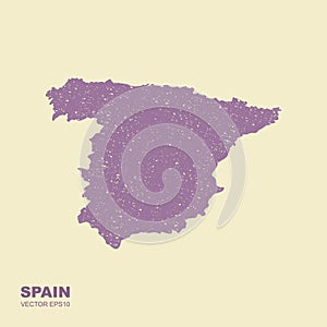 Map of Spain. Vetctor icon in flat style with scuffed effect photo