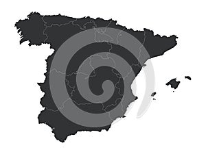 Map of Spain with provinces