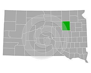 Map of Spink in South Dakota