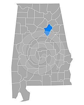 Map of St Clair in Alabama