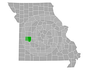 Map of St Clair in Missouri