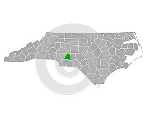 Map of Stanly in North Carolina