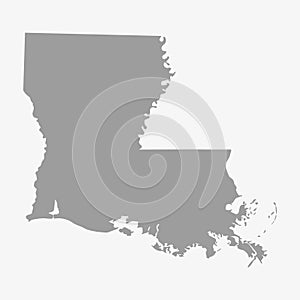 Map State of Louisiana in gray on a white background