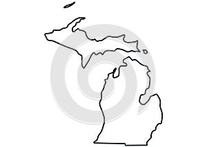 Map of the state of Michigan.