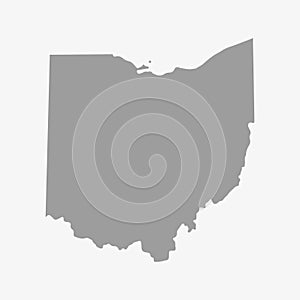 Map the State of Ohio in gray on a white background