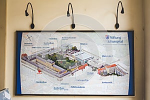 Map of the Stiftung Juliusspital Wurzberg, Germany