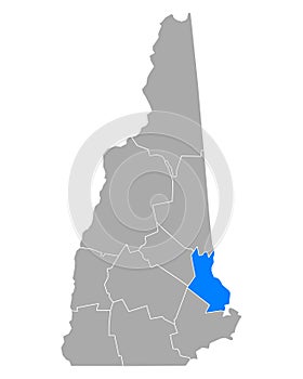 Map of Strafford in New Hampshire