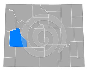 Map of Sublette in Wyoming photo