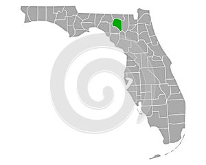 Map of Suwannee in Florida