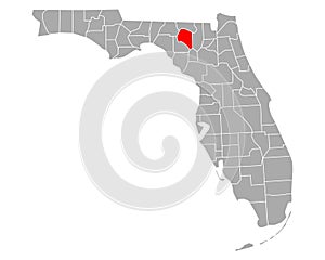 Map of Suwannee in Florida