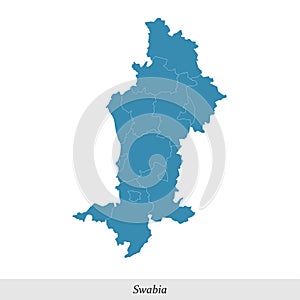 map of Swabia is a region in Bavaria state of Germany photo