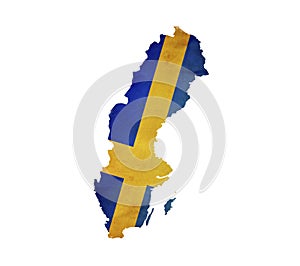 Map of Sweden isolated