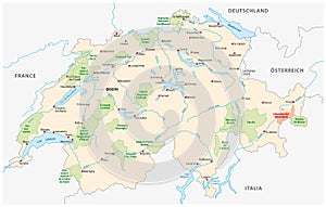 Map of Swiss national and nature parks