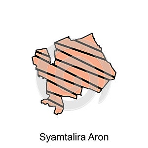 Map of Syamtalira Aron City illustration design template, suitable for your company photo
