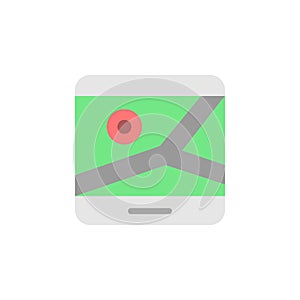 Map, tablet icon. Simple color vector elements of navigation icons for ui and ux, website or mobile application