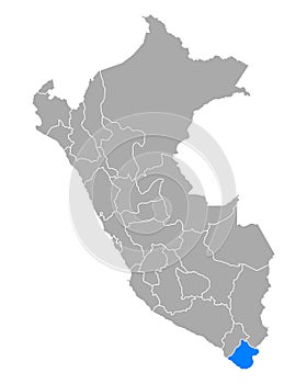 Map of Tacna in Peru