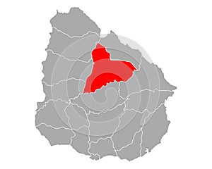 Map of Tacuarembo in Uruguay photo