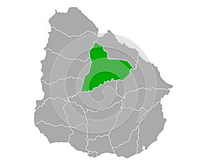 Map of Tacuarembo in Uruguay photo