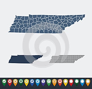 Map of Tennessee state