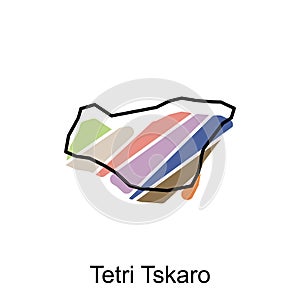Map of Tetri Tskaro Georgia High detailed on white background. Abstract design vector template