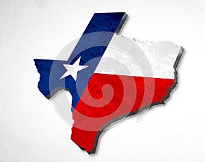 Map of Texas - grunge design concept photo