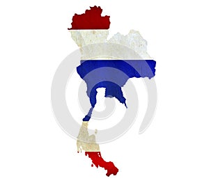 Map of Thailand isolated