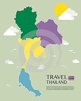Map Of Thailand Vector And Illustration